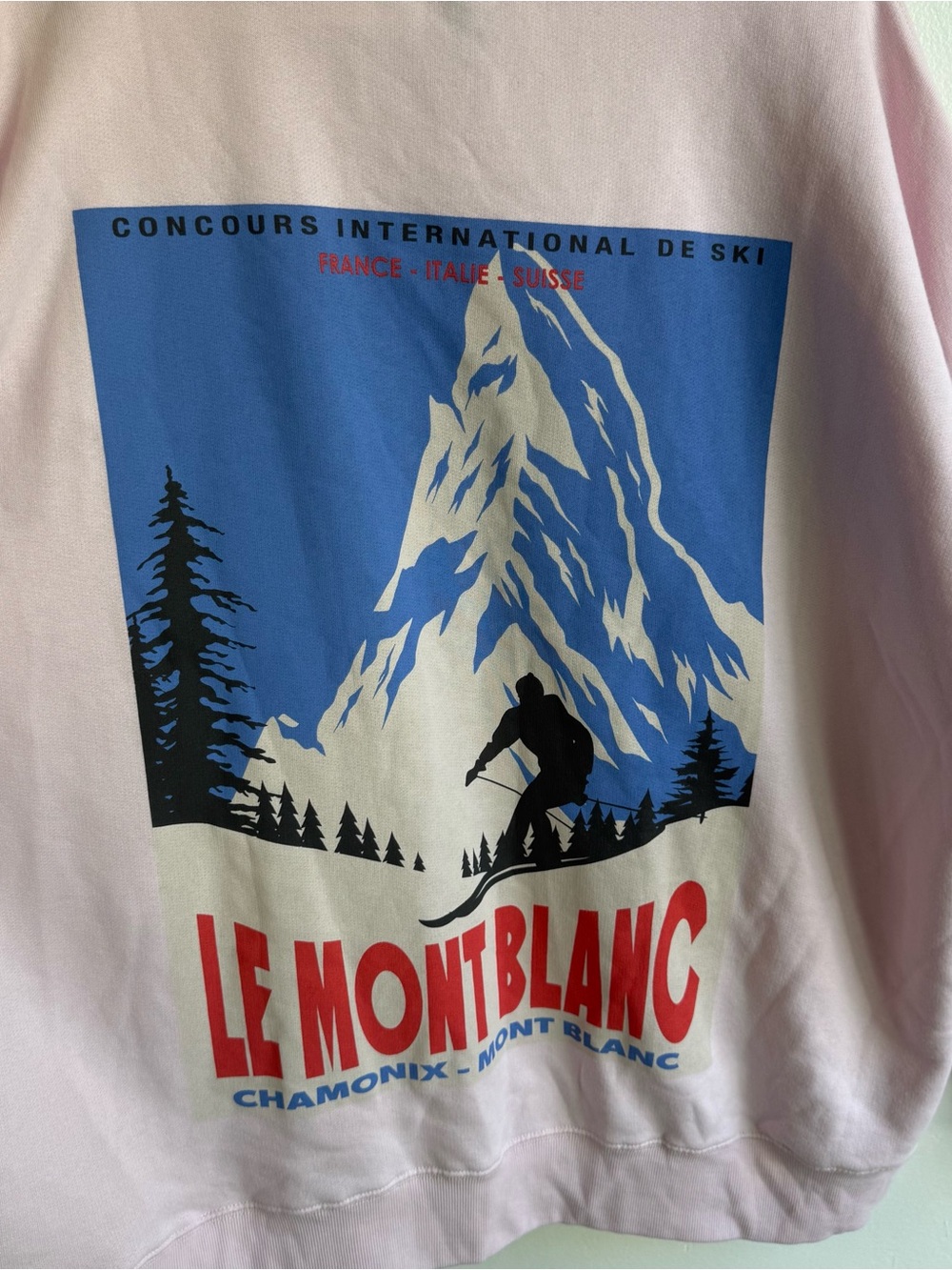 Wild Fable Pink Le Mont Blanc Graphic Fleece-Lined Sweatshirt size XL - Picture 3 of 6